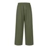 Damen Leinen Lockere Freizeit Hose mit Kordelzug Weite Beine