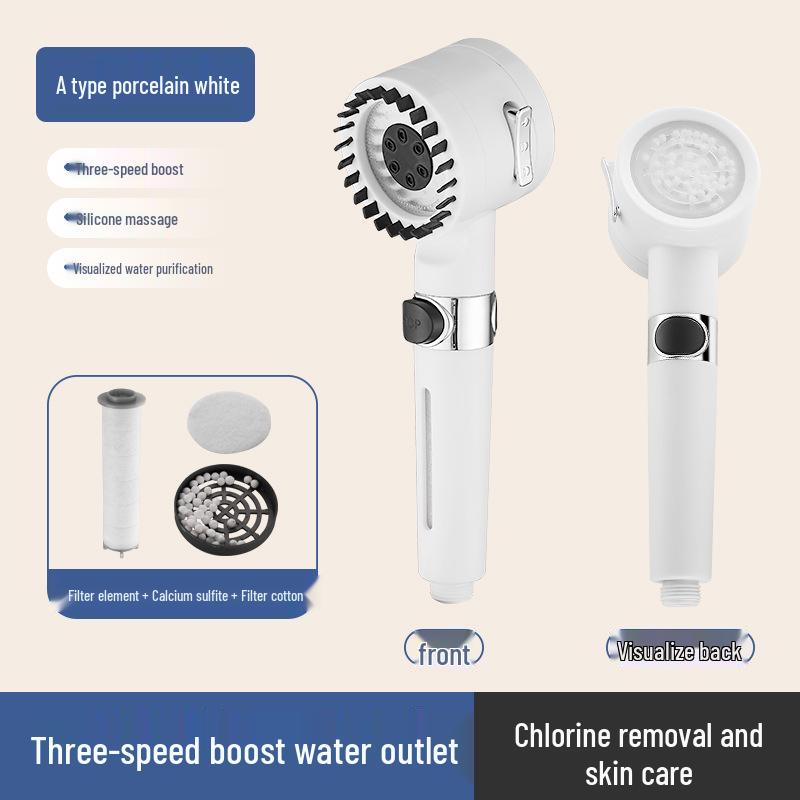 Triple Filtration Multi-Speed Dechlorination Pressurized Shower Head Set