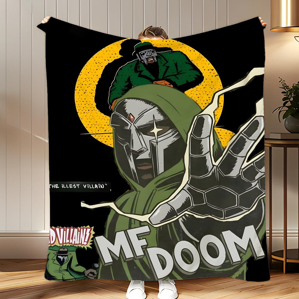 Hiphop Artist MF DOOM Throw Soft Coral Fleece Blanket 310gsm Fluffy Warm Throw for Sofa Bed Couch Bedroom Decor
