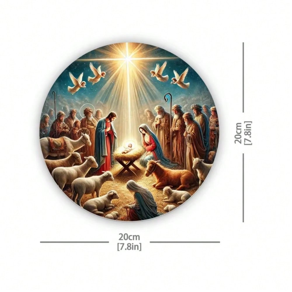 

Iron Wall Art Religious Metal Decor Durable Hanging Home Blessing TYA18423-20X20CM різнокольоровий