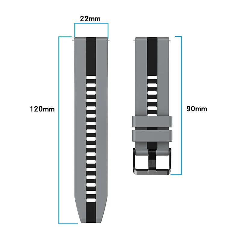 Cinturino Bicolore in Silicone Compatibile con Huawei Watch 5 46mm Morbido Traspirante Cinturino di Ricambio per Huawei GT5 Pro 46mm