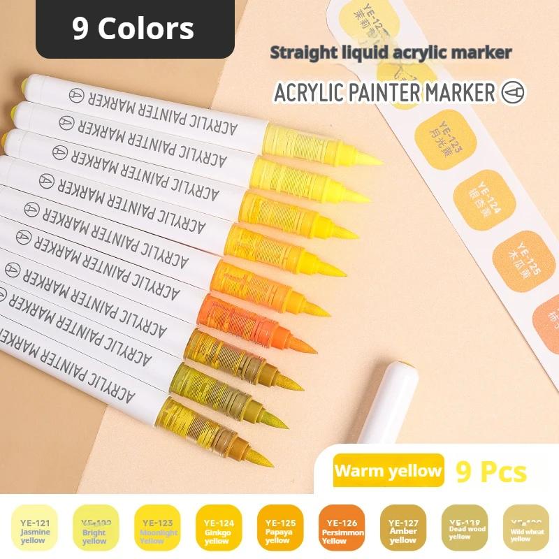 LANGUO 60Colors/box Direct Liquid Acrylic Paint Marker Pens Set Brush Color Marker Pen for DIY Painting Drawing Ceramic Glass