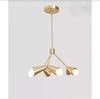 Modern Brass 6-Light Pendant Chandelier Mid Century Cone Ceiling Light Gold Sputnik Hanging Lamp for Dining Room or Bedroom Light Fixture