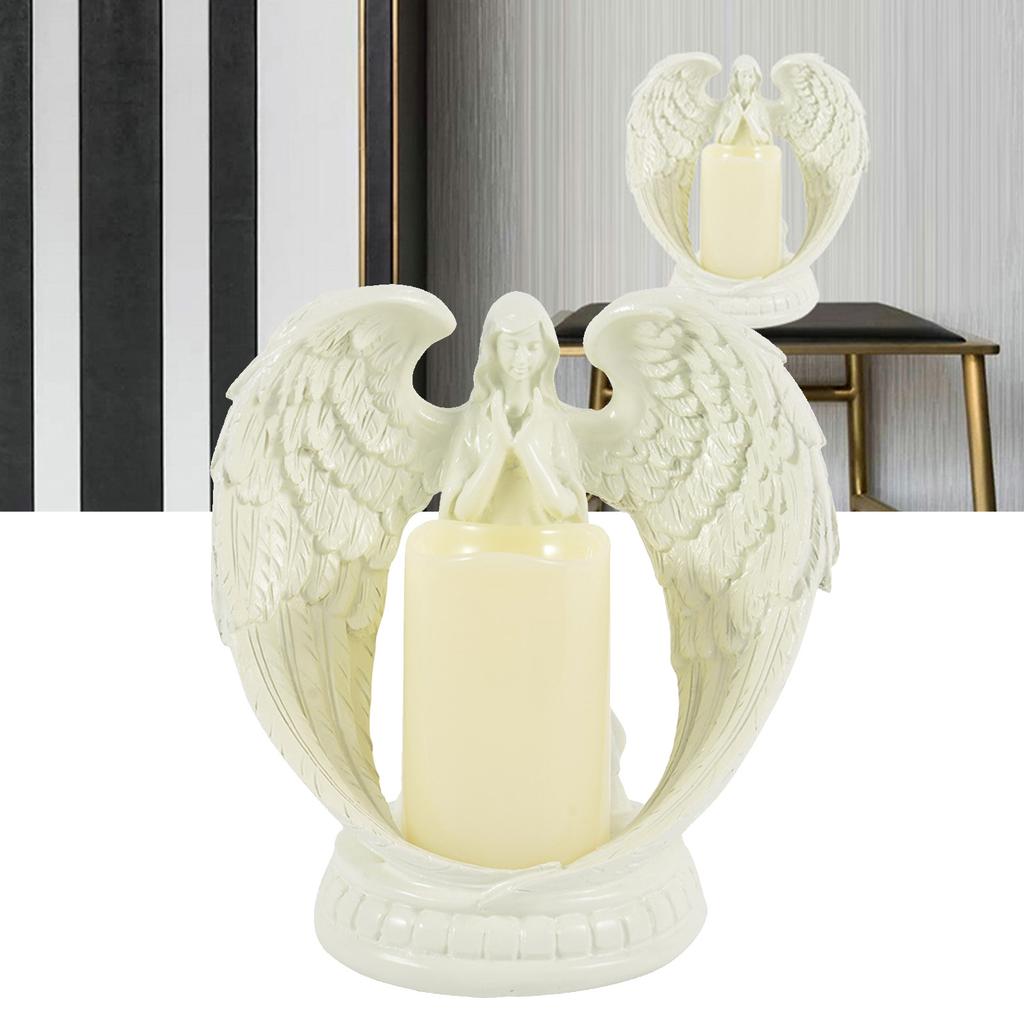Praying Angel Figurine Retro Elegant Rich Details Decorative Durable Resin Angel Statue for Party