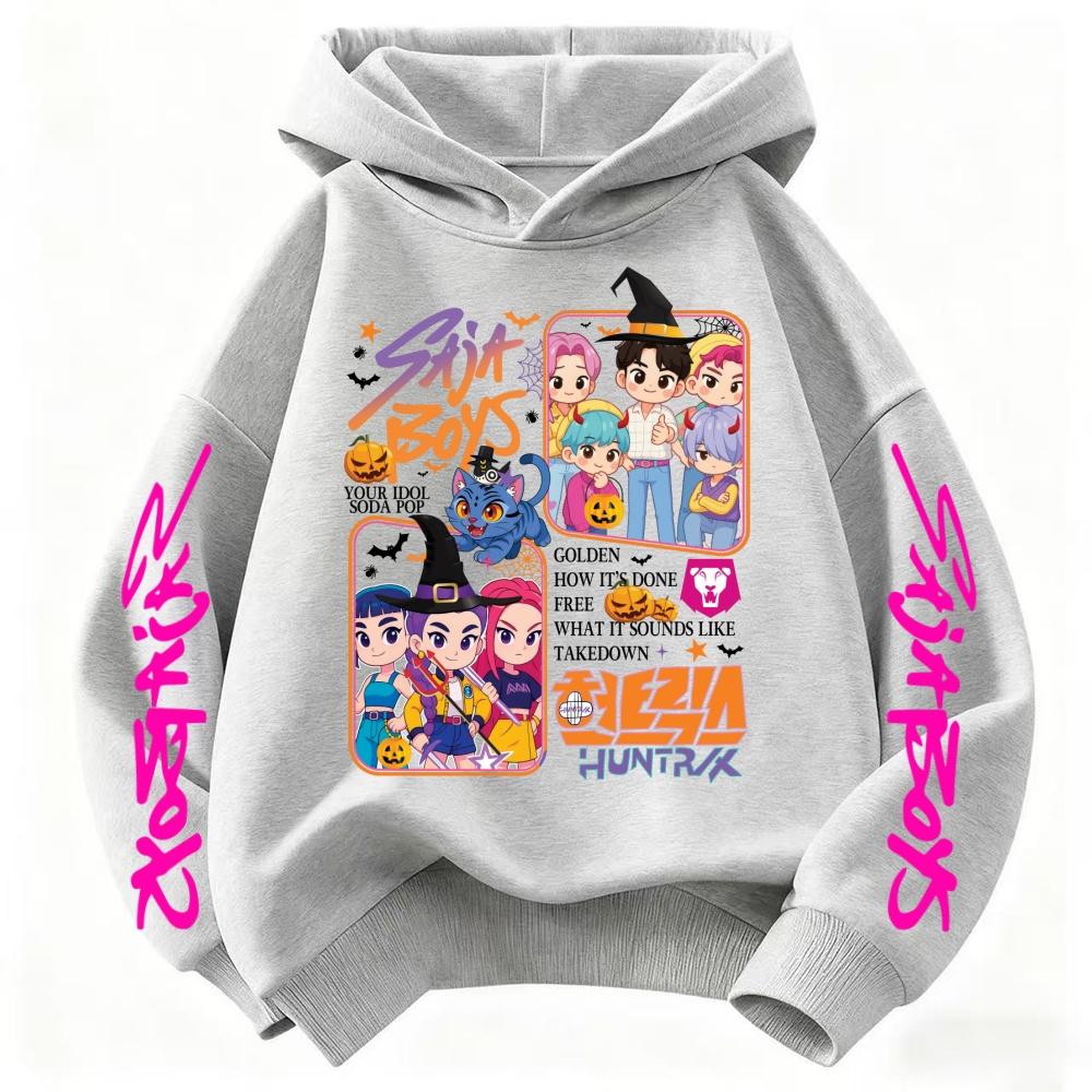 Kpop Demon Hunters Rumi Mira Zoey Derpy Tiger Sajaboy Children's Hoodie Christmas Halloween Hoodies Suitable for Autumn &winter