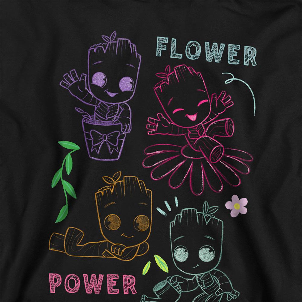 Guardians Of The Galaxy Childrens/Kids Groot Flowers Sketch Pull Over Hoodie
