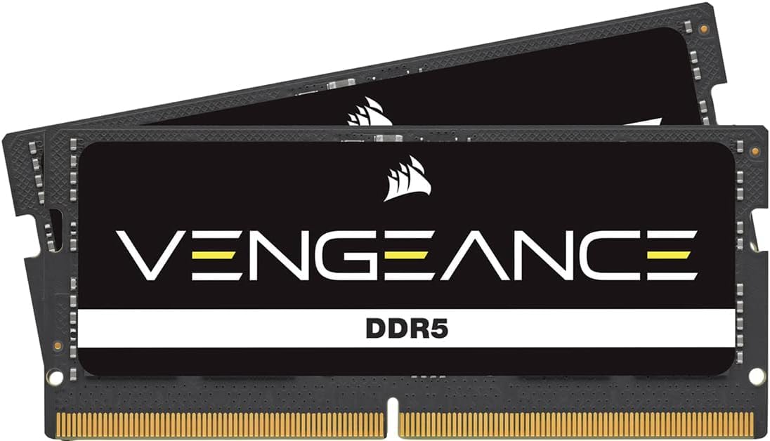 

CORSAIR VENGEANCE DDR5 4800MHz Laptop 64GB x CMSX64GX5M2A4800C40 Black Memory, [2 32GB] SO-DIMM, (PC5-38400), чорний