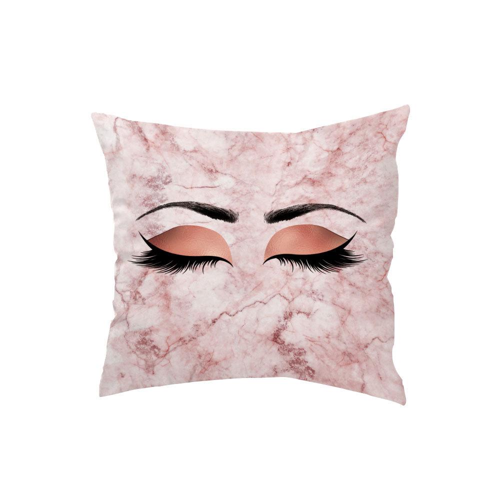 Marble Bright Diamond Eyes Eyelash Pillow Case Sofa Cushion Manicure Decoration Pillow