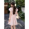 Mishow Pink Ruffle Flutter Sleeve Mini Dress
