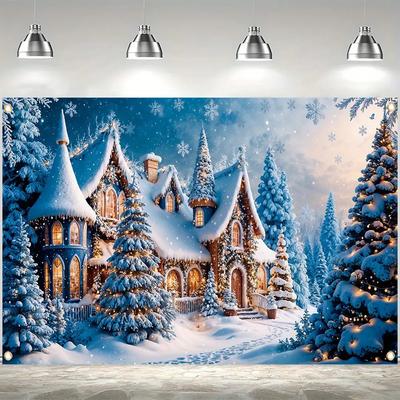 Fundo Flocos de Neve País das Maravilhas de Inverno de Natal Decoração de Natal Fundo de Inverno Decorações Para Estúdio Fotográfico Cabine de Fotos Festa de Natal