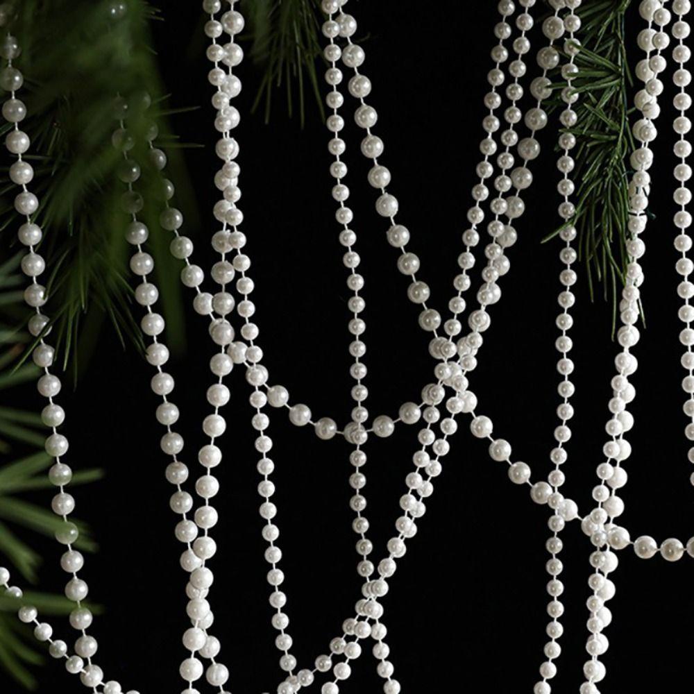 5/10M Christmas Pearl Bead Chain Xmas Tree Ornaments DIY Christmas Decor Hanging Pendant Christmas Scene Decor Props