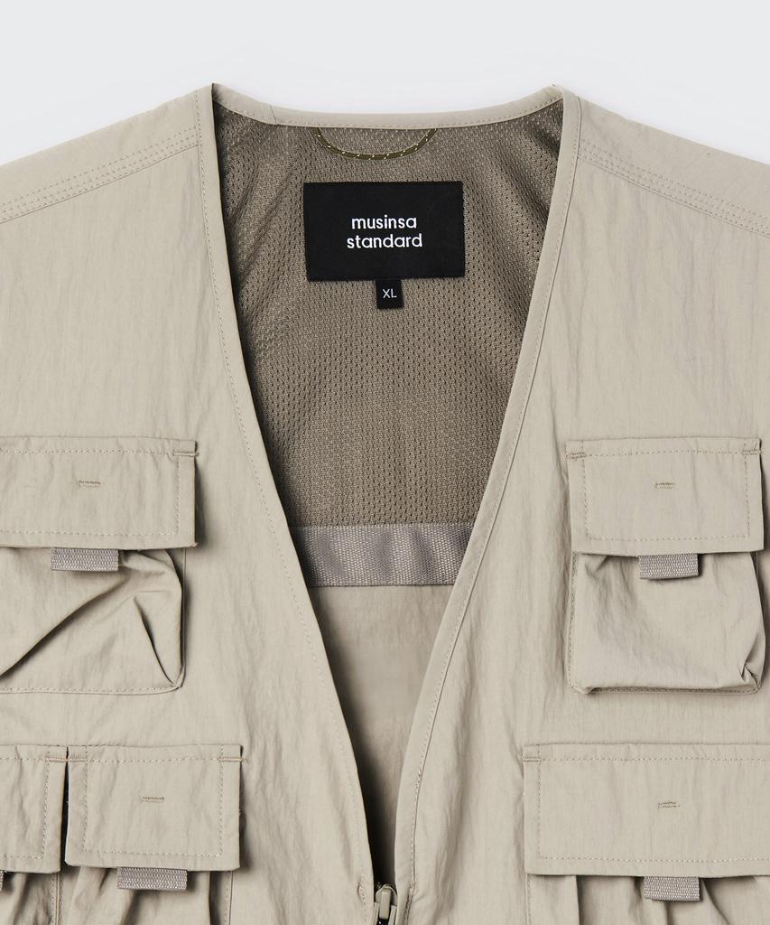 Musinsa Standard [City Leisure] Utility Fishing Vest [Grayish Beige]