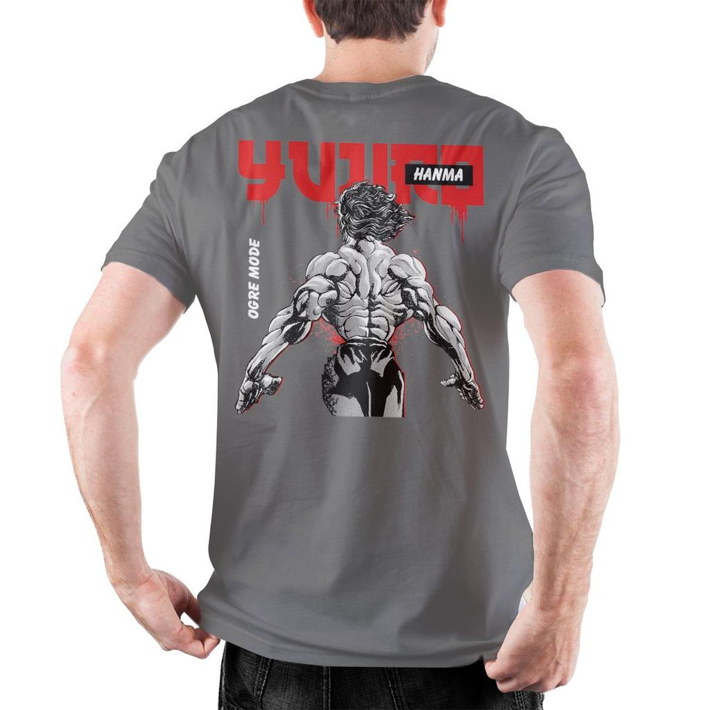 Men's Yujiro The Demon Back Baki Hanma T Shirts Anime Cotton Clothing Unique Short Sleeve O Neck Tees Printing T-Shirts