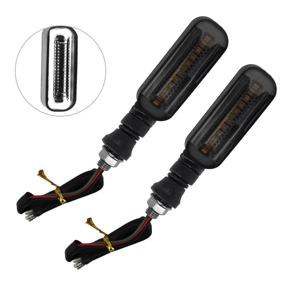 

Motorcycle Turn Signal Lights 2 in 1 Blinker Tail Lamp 12 LED Signal Lamp DRL Flowing Water Signals Universal белый