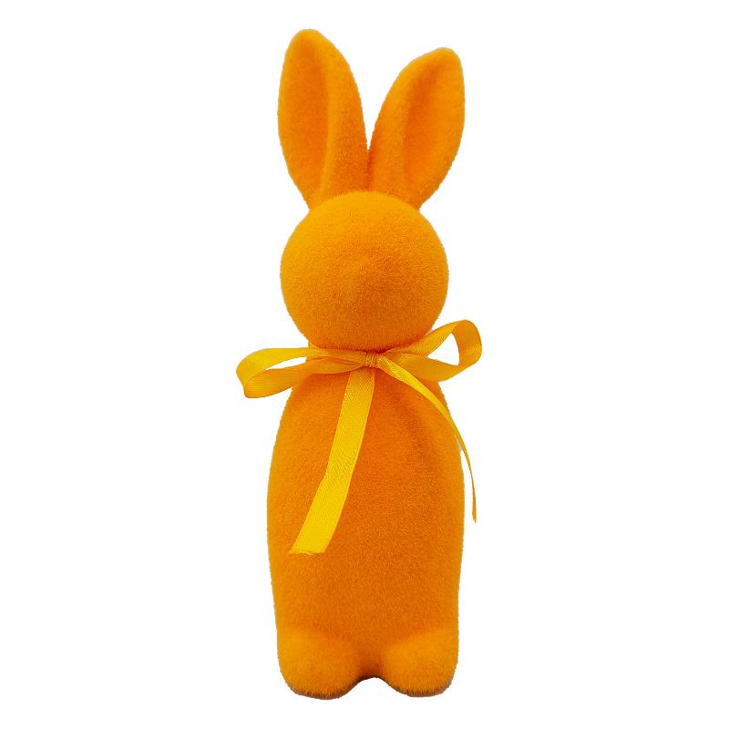 Velikonoční králíček s velurem Dekorace Roztomilý stojící velikonoční králík soška s motýlkem Jarní středový dekor na stůl Dekorace do školky a domova