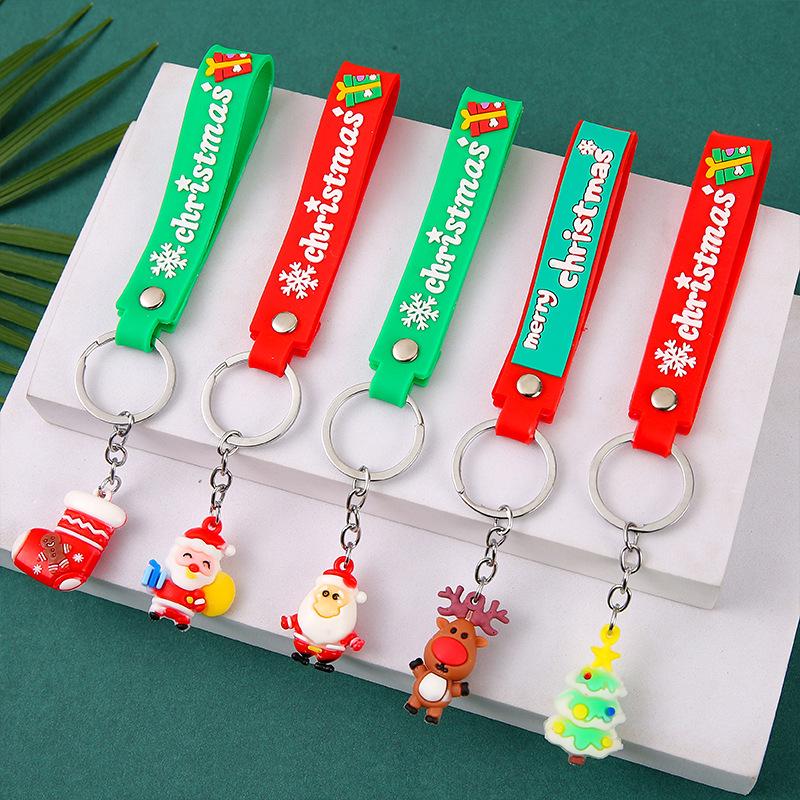 Cute Christmas Cartoon Keychain Pendant - Best Friend & Couple Ornament Accessory.
