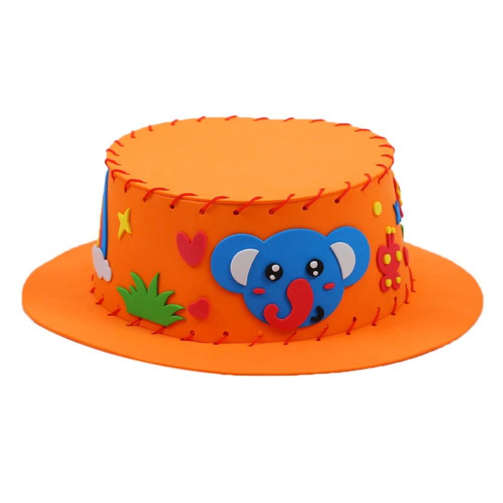 Creative Diy Sewing Eva Hat Puzzle Early Education Cartoon Animal Hat Cap Diy Project