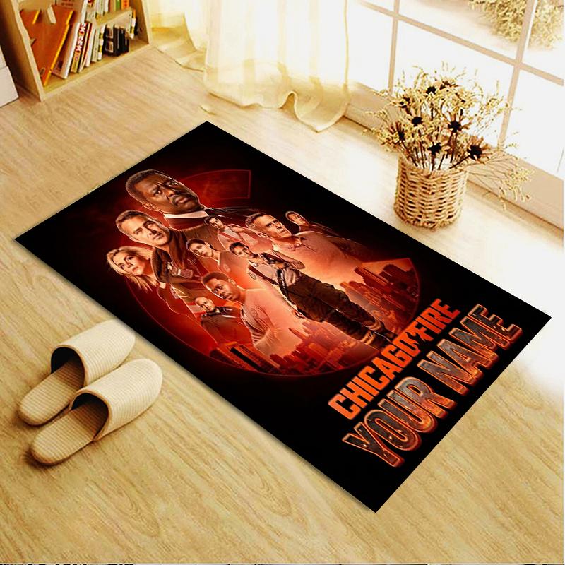 Custom Name Chicago Fire Carpet Rug for Living Room Bedroom Home Sofa Decoration,Kids play Non-slip Floor Mat