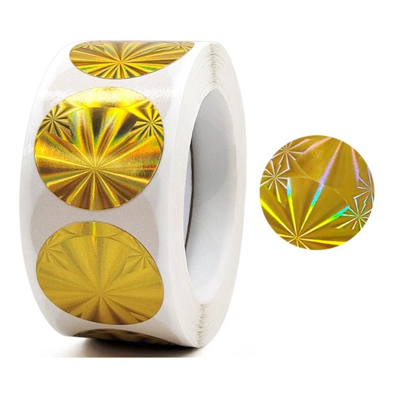 50 Pcs Round Sticker Colorful Sticker Scrapbook Sticker Reward Sticker Glittering Sticker Decorative Label Sticker