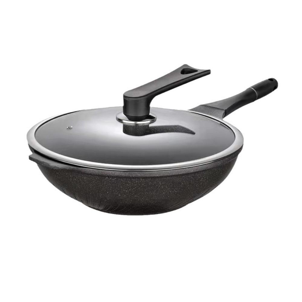 

KOSUN Вок с антипригарным покрытием и крышкой Газовая плита Индукционная плита Универсальная плоская сковорода Сковороды для шеф-поваров для домашней посуды Кухонная сковорода для жарки