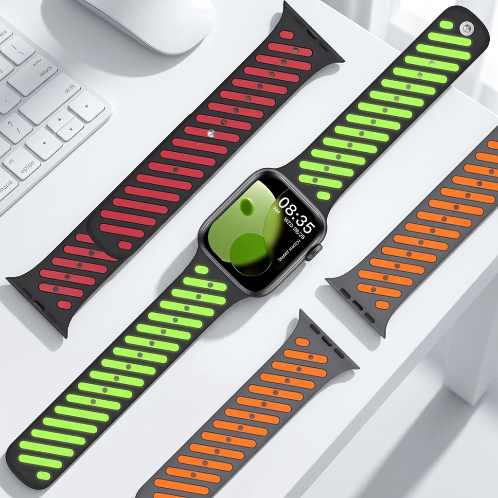 Silicone Soft Watchband For Apple Watch Ultra 3 2 49mm Series 11 10 46mm 45mm 44mm 42mm Sports Loop Strap for iwatch 9 8 7 6 5 4 SE3