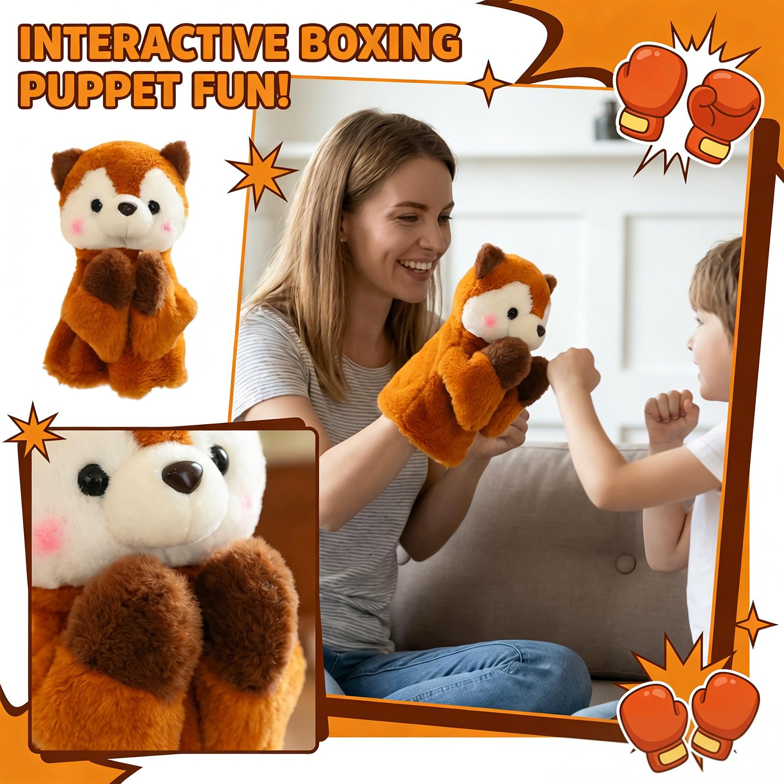 

Boxing Series Interactive Puppet Squirrel Model- And Funny With Expressive Voice, Creative Cartoon Plush Toy One Size