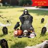 Halloween Garden Stake 2D Flat Pumpkin Man Decoration Outdoor Skeleton Decorative Stake for Lawn Yard Patio Decor