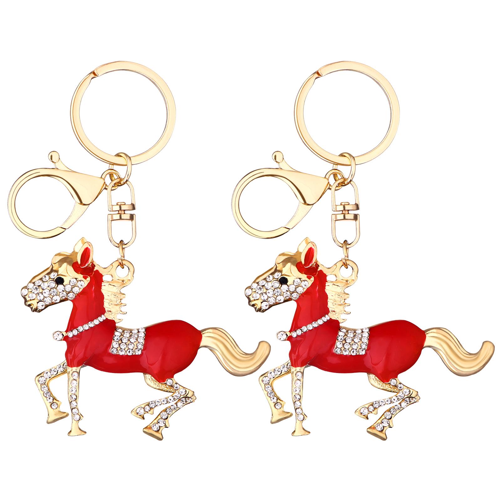 2Pcs 2026 Horse Year Keychains Mascots Chinese Year Of The Horse Hanging Pendants Chinese Spring Festival Zodiac Blessing Souven