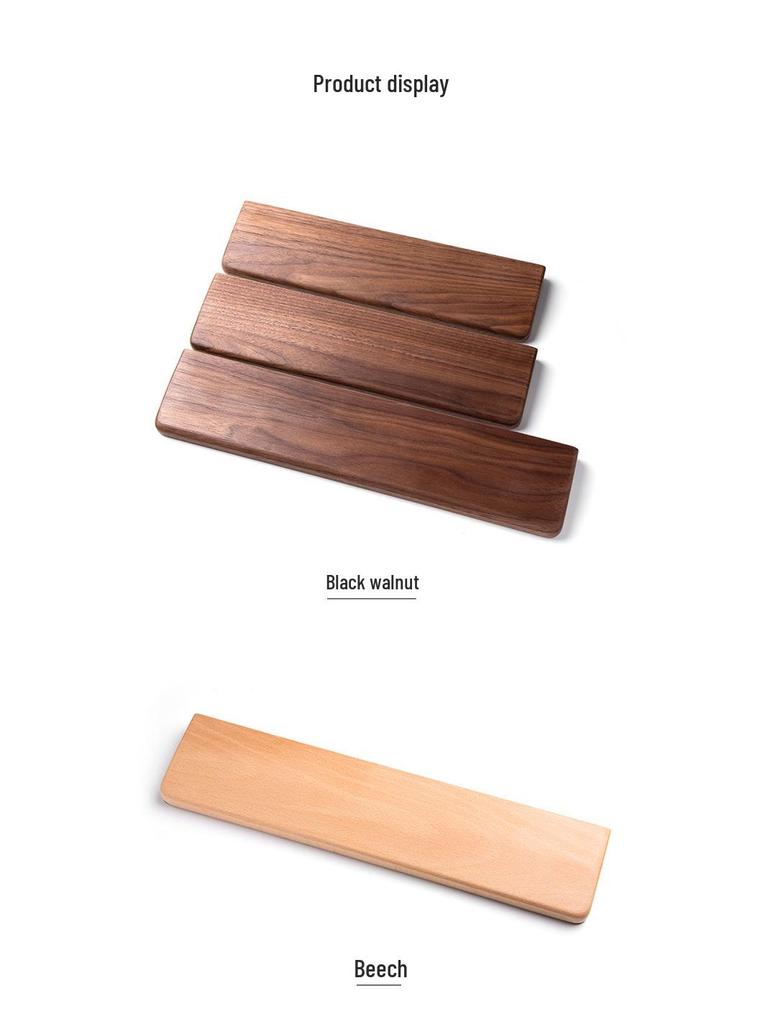 Black Walnut Solid Wood Keyboard & Mouse Wrist Rest Pad