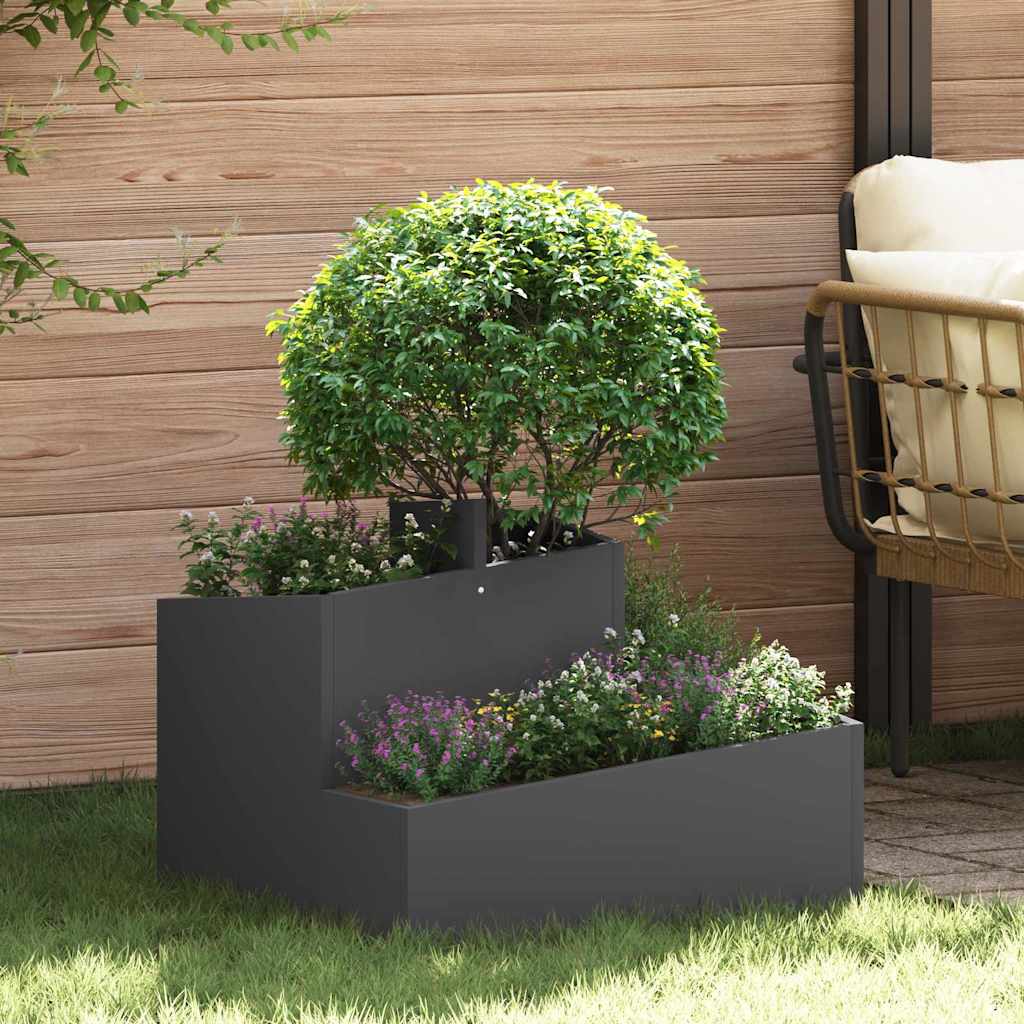 Garden Planter Black 60 X 60 X 50 Cm Cold Rolled Steel