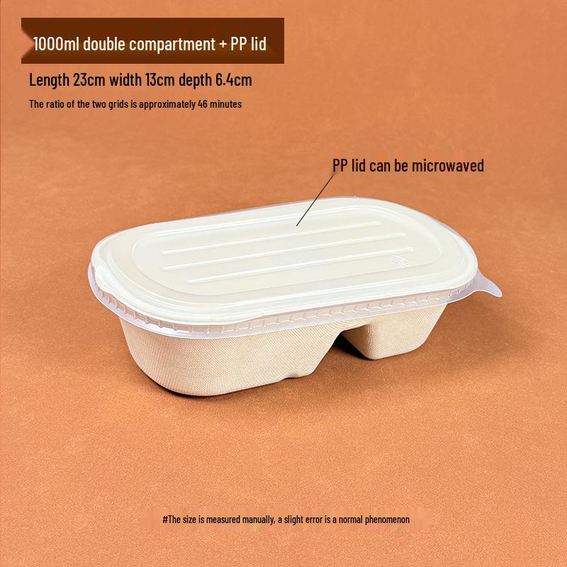 Eco-friendly Three-Compartment Disposable Bento Box – Microwaveable Paper Lunch Container for Salads and Light Meals