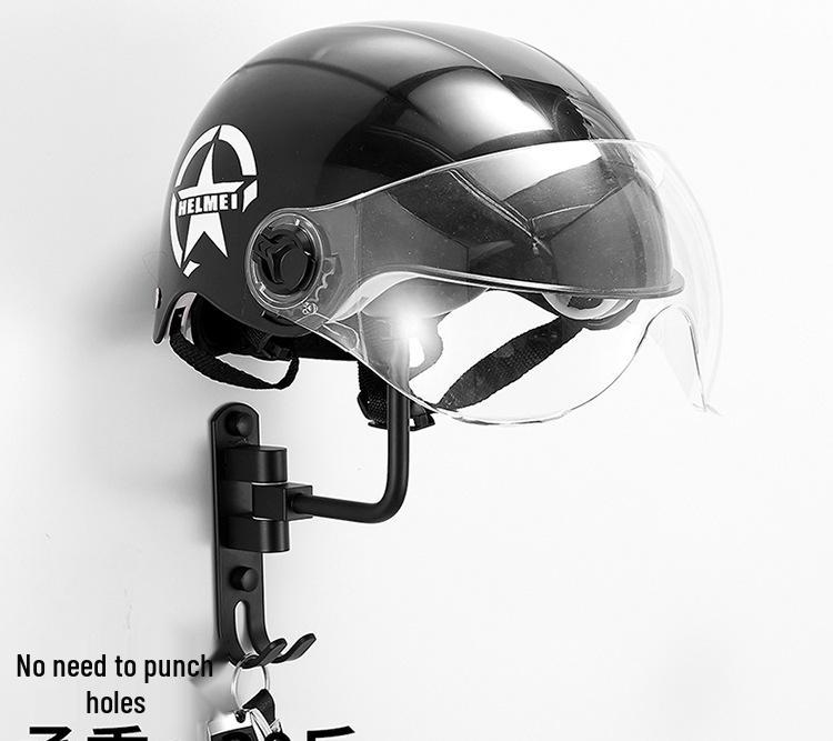 Punch-Free Wall-Mounted/Tabletop Helmet & Hat Display Rack