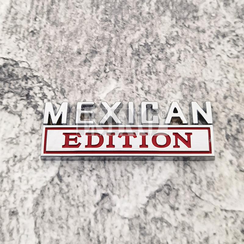 

3D Mexican Edition Metal Chrome Zinc Alloy Adhesive Emblem Decorative Badge Funny Decal Auto Accessory