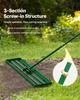 Lawn Leveling Rake, 48"x10" Level Lawn Tool, Heavy-duty Lawn Leveler with 78" Steel Extended Handle, Yard Leveling Rake Suit for Garden, Golf Lawn,