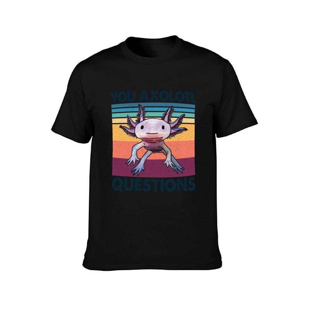 Retro 90s Axolotl Shirt Funny You Axolotl Questions TShirt Gym Exercise Short Sleeve TShirt