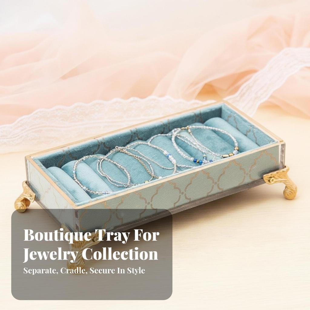 Padded Jewelry Display Tray | Vintage, finger band Tray, Desktop, for