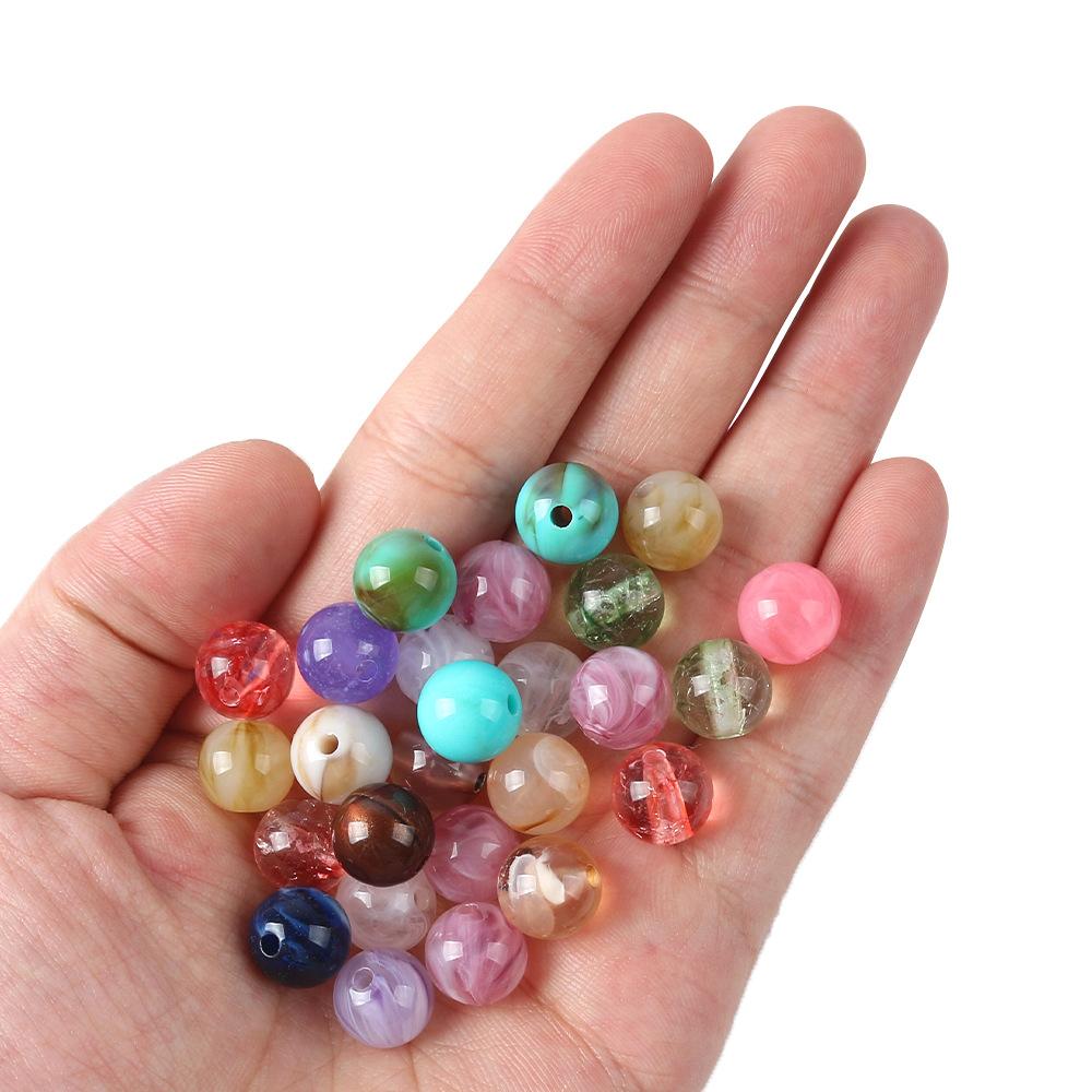 6-12Mm Imitation Natural Stone Acrylic Round Beads Loose Beads Diy Bracelet Necklace Jade Beaded Bracelet Jewelry Accessories