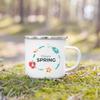 Hello Spring Enamel Camping Mug Appreciation Best Original and Fun Gifts Drink Juice Water Dessert Cocoa Milk Handle Cup