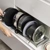 Retractable Stainless Steel Kitchen Organizer: Multifunctional Pot Lid & Cutting Board Rack