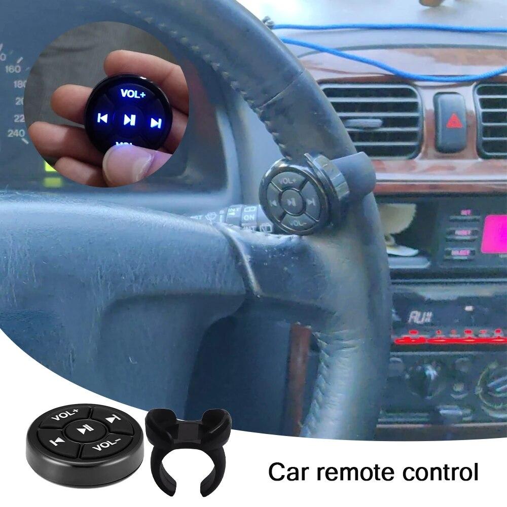 Schwarz Bluetooth Media Taste Fernbedienung Auto Motorrad Fahrrad Lenkrad MP3 Musik Spielen Für IOS Android Telefon Tablet