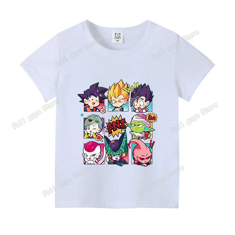 Dragon BallZ T-shirt for Children New Round Collar Clothing Kids Anime Short Sleeve Cute Cartoon Clothes Fashion Sunmer Top Gift