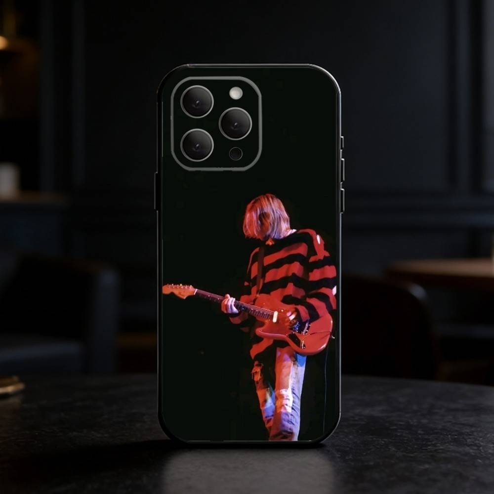 K-Kurt Singer C-Cobain Phone Case Silicone Black Soft For IPhone 17,16,15,14,13,12,11,SE,Plus Pro Max