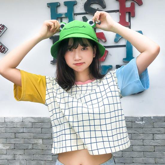 Cute Frog Design Sun Protection Fisherman Hat Children Adults Outdoor Bucket Cap