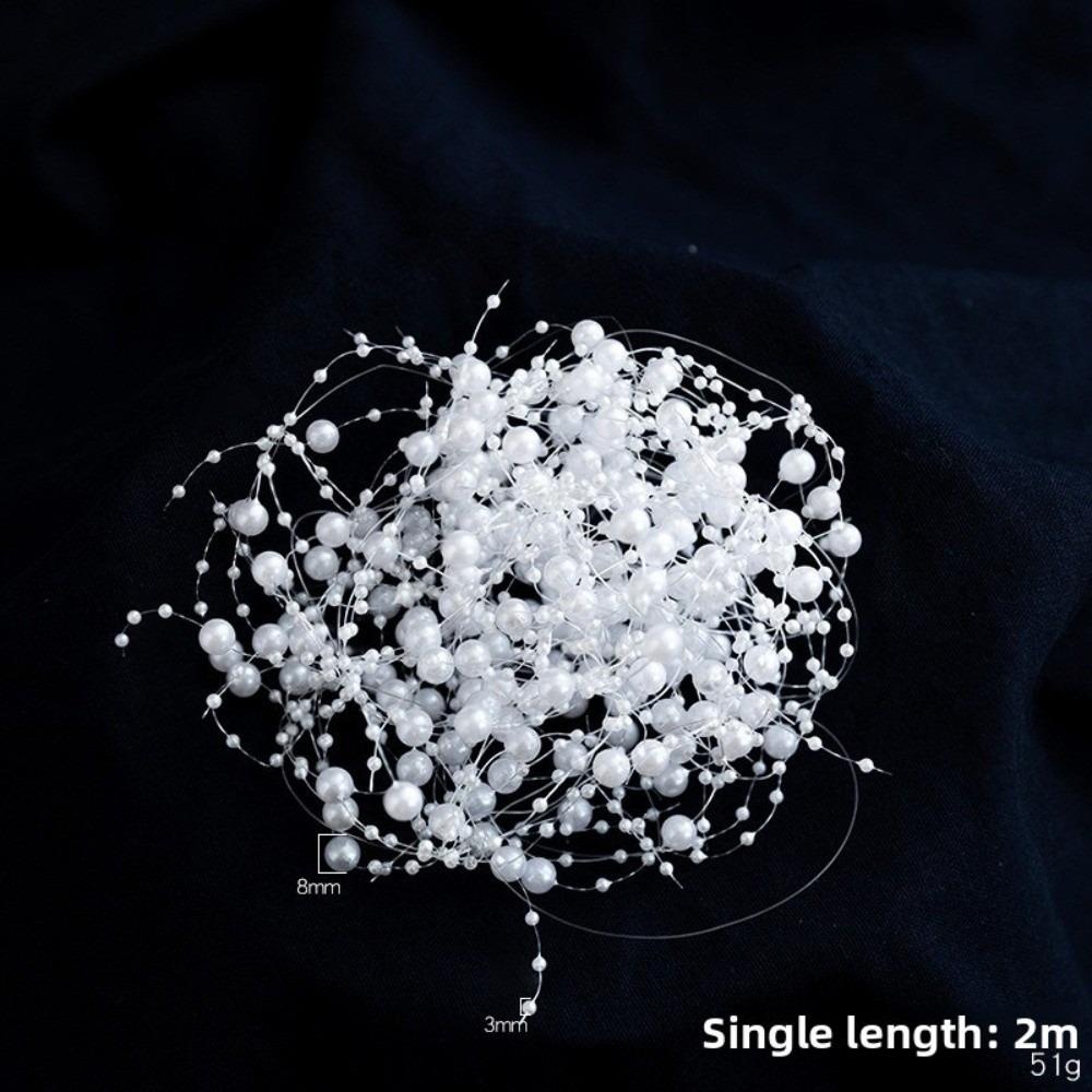 

Новое 2 м Рождественское украшение-цепочка для елки, многофункциональная гирлянда-цепочка из материала, цепочка из хрустальных бусин, DIY подвеска для рождественской елки белый