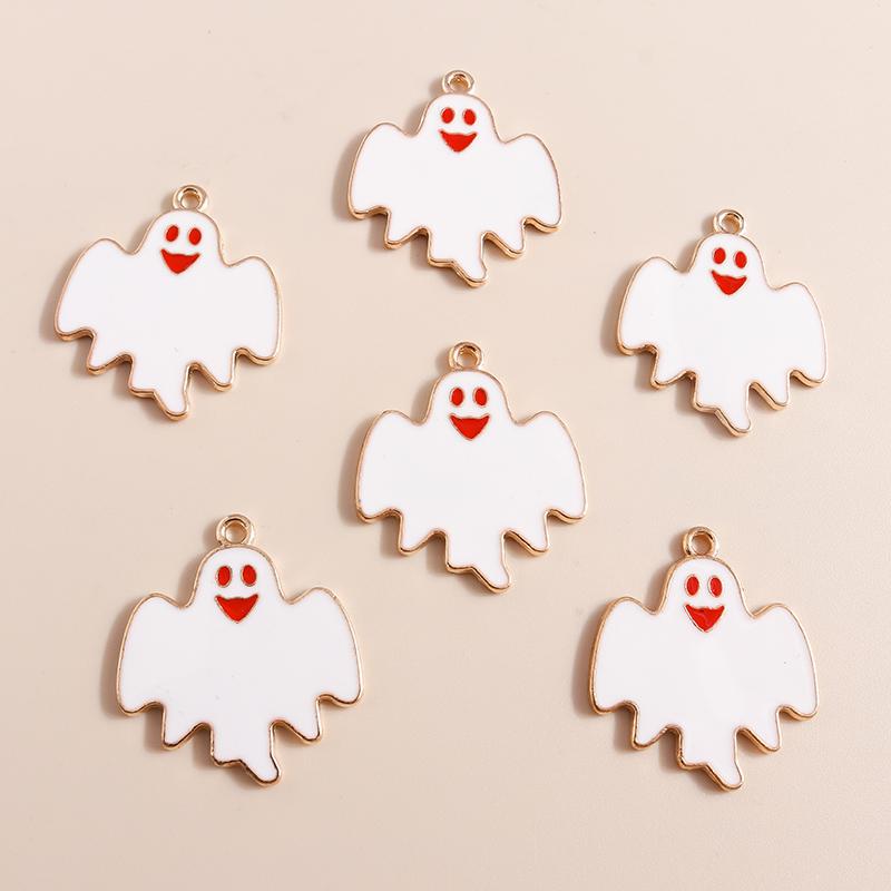 10pcs Mix Cute Enamel Halloween Charms Pumpkin Ghost Bat Charms Pendants for Jewelry Making DIY Earrings Necklace Accessories