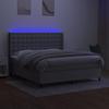 VidaXL Sommier à Lattes de Lit avec Matelas et LED, Lit Rembourré, Lit Double, Lit Adulte de Chambre à Coucher Intérieur, 3138645