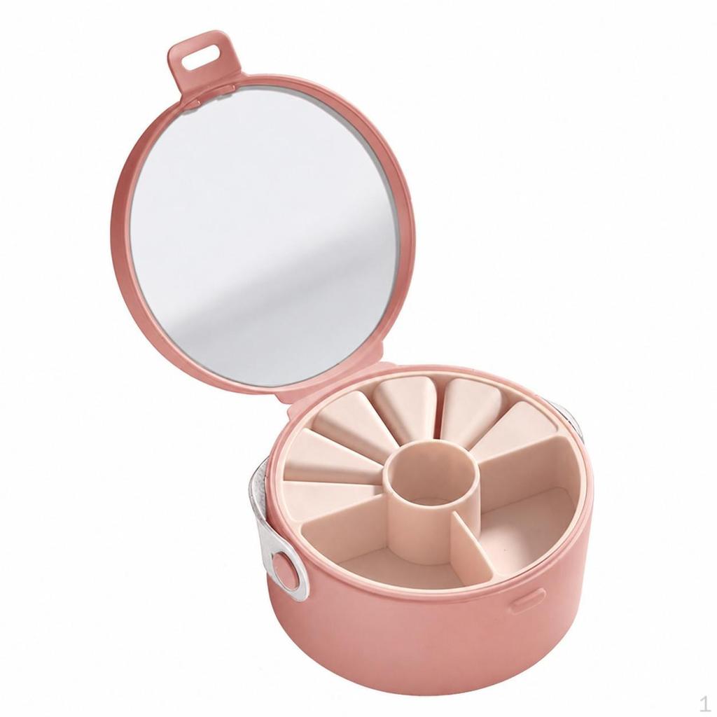 Jewellery Box, PP Organiser with Hinged Lid, MultiCompartment Storage for Earrings Rings