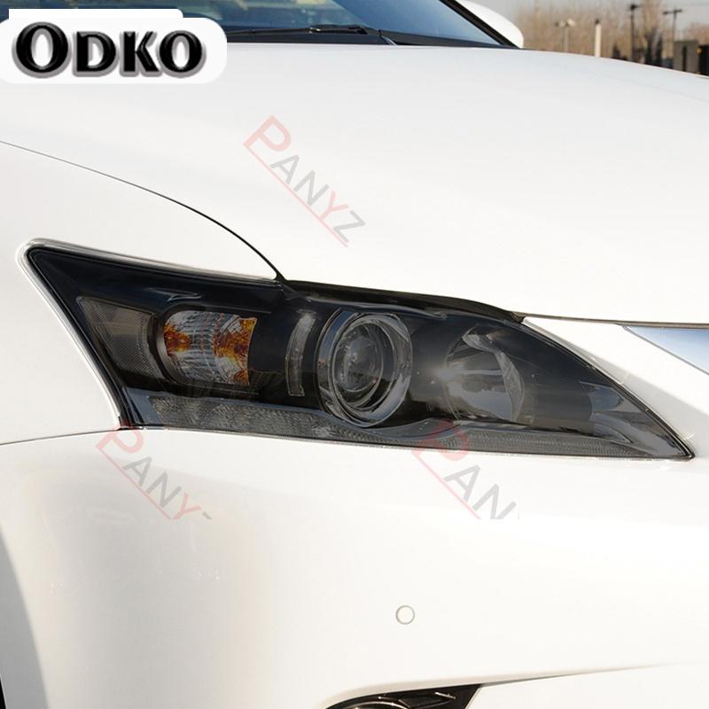 2 Pcs For Lexus CT CT200h 2011- Car Headlight Protective Film Vinyl Protection Transparent Black TPU Protective