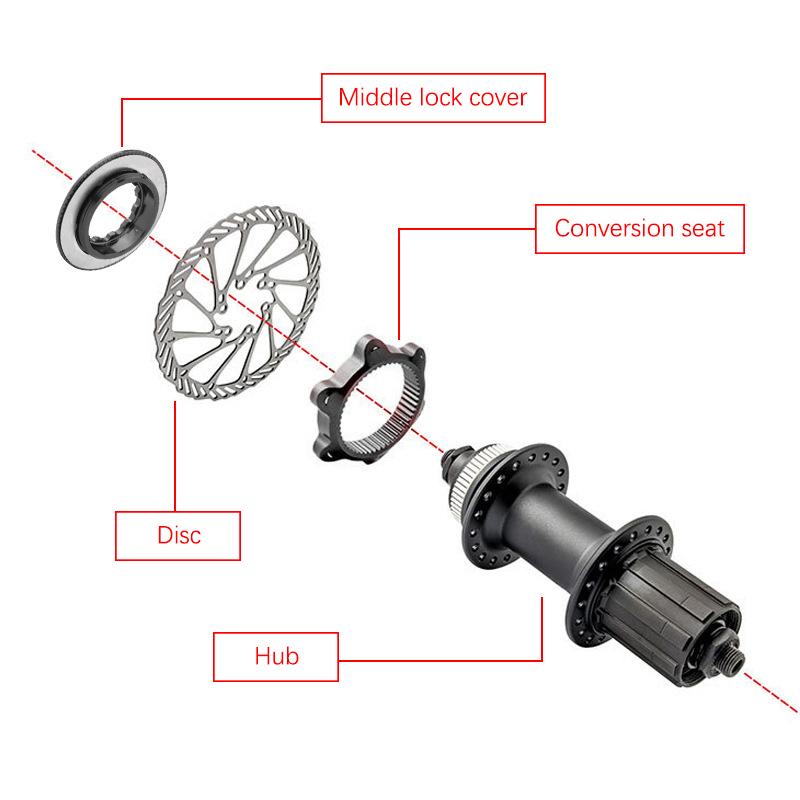 Bike Centerlock To 6-Hole Adapter Mountain Bike Hub Center Lock Conversion 6 Bolt Disc Brake Rotor Cycling Accessoires