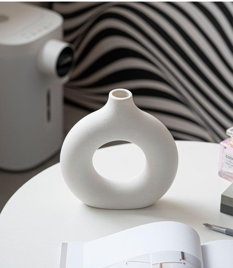 Creative Circular Ceramic Vase Set for Living Room Decor